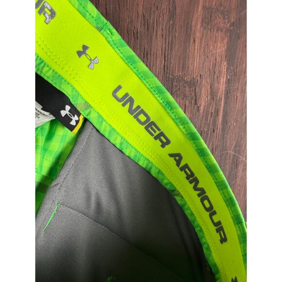Under Armour Golf Matchplay Striped‎ Shorts Volt Green Mens 34 Minecraft Color - Picture 8 of 9